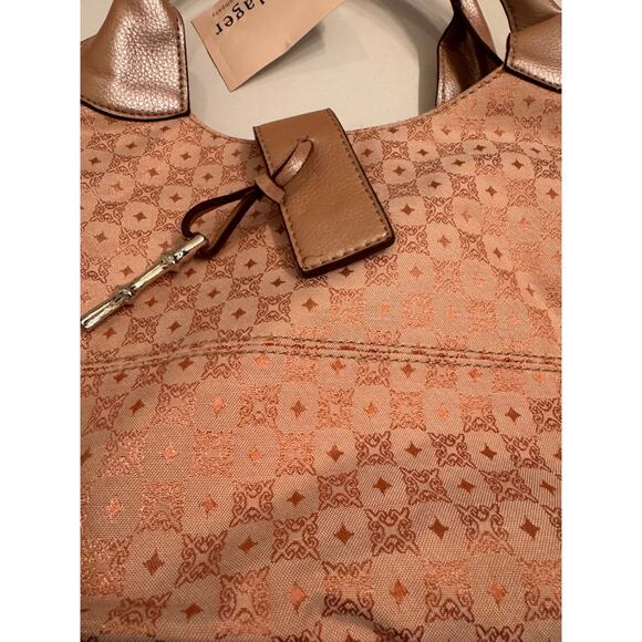 NWT Y2K Villager Liz Claiborne Pink Patterned Shoulder Bag Snap Close 12x8x4" - Picture 2 of 4